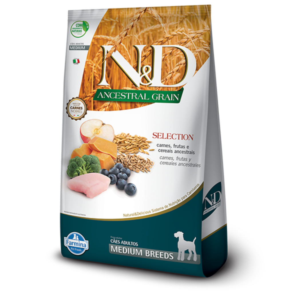 Ração N&D Ancestral Grain Selection para cachorros adultos medium breeds 15,0kg - Pets