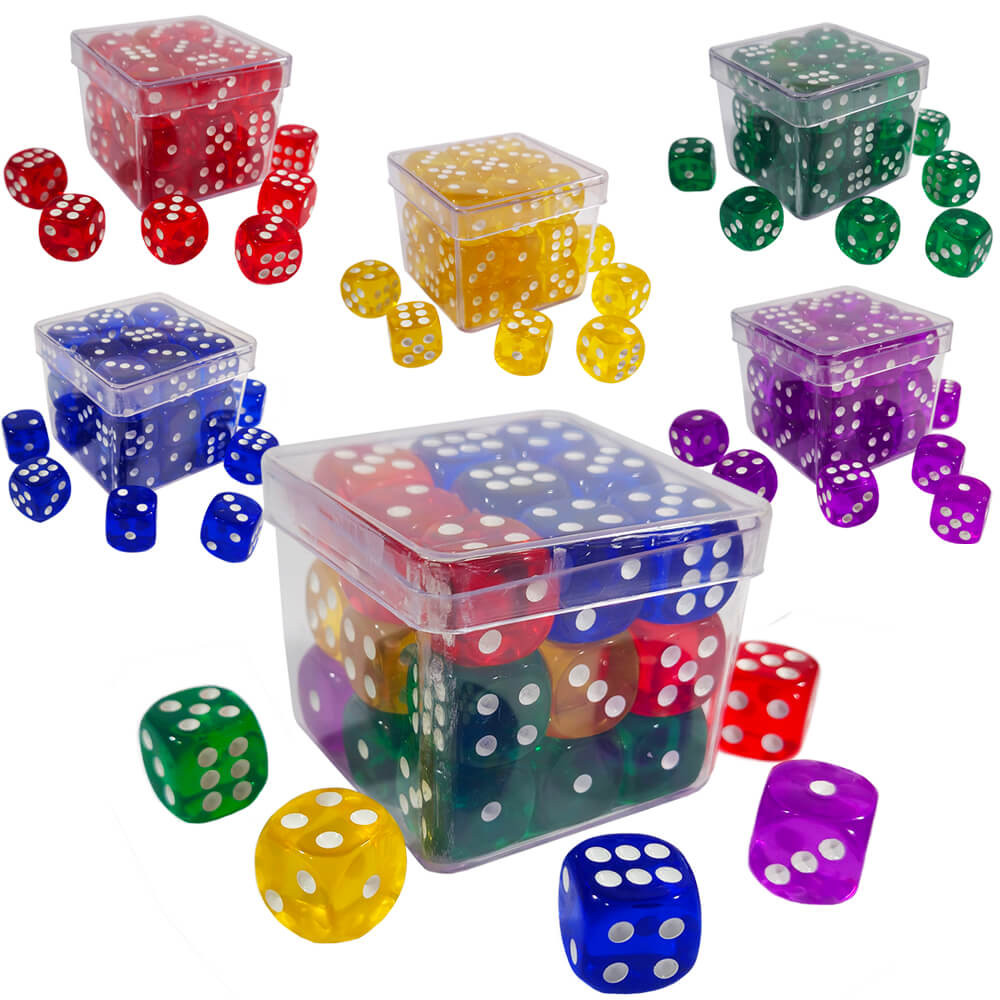 Kit 27 Dados D6 RPG 16mm Translúcidos Marcadores Ponto Magic MTG Boardgame Wargame D&D