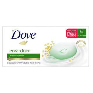 Kit Sabonete Em Barra Dove Erva-Doce E Camomila 90g - Com 6 Unidades em Oferta na Shopee