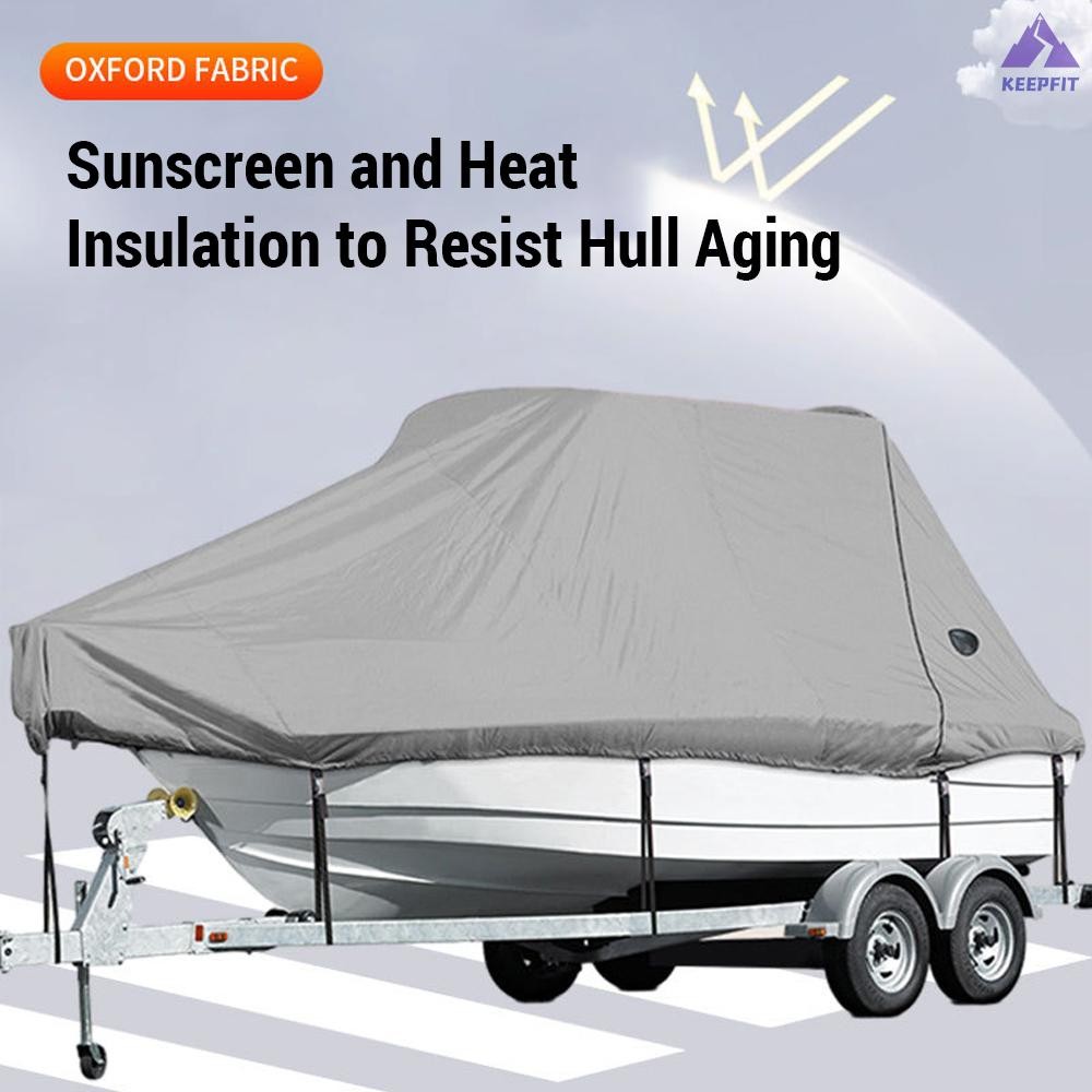 Capa Para Barco 11-22 Pés Ao Ar Livre Em Forma De V Tafetá 190t Externa À Prova De Chuva Protetor Solar De 190t Durável