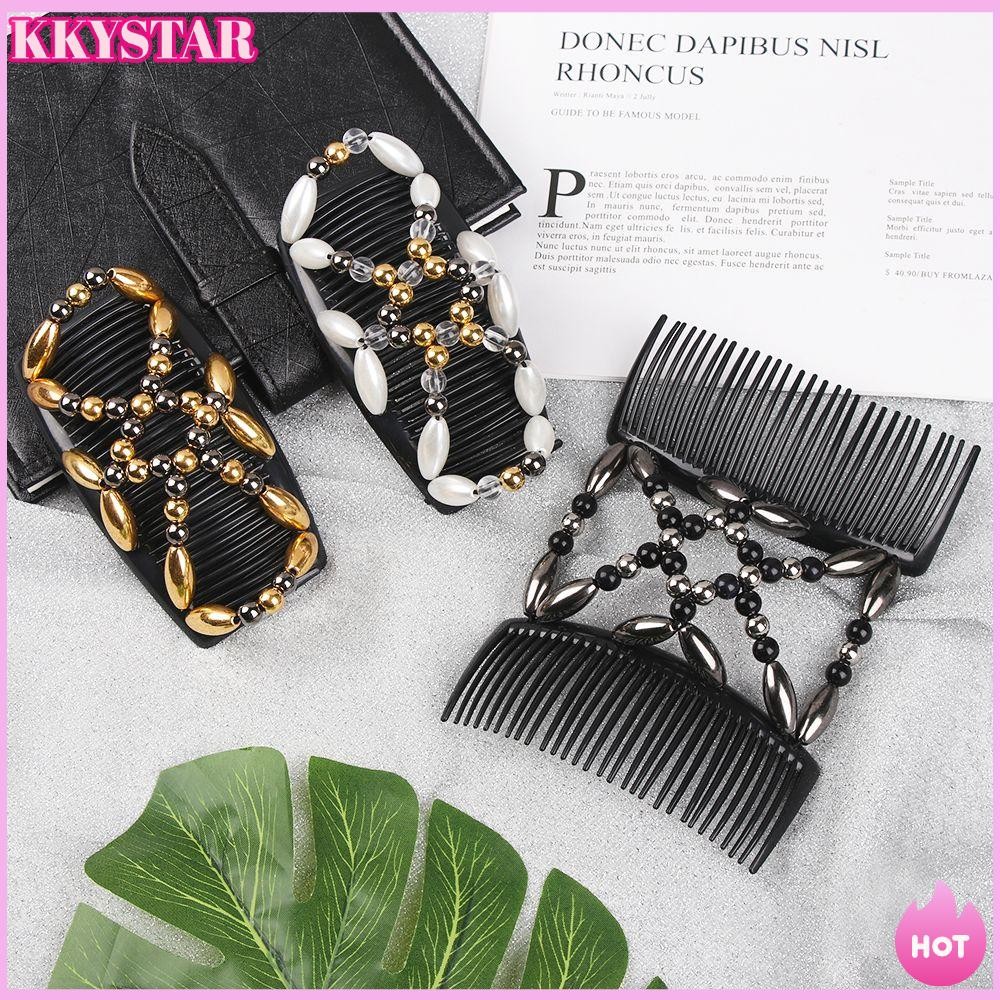 KKXYSTAR Pente De Cabelo Mágico Ferramenta De Estilo Elástico Para Mulheres Prendedor Com Contas em Oferta na Shopee