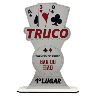 Troféu Truco Campeão Em Mdf Decoração e Premiação Competição em Oferta na Shopee
