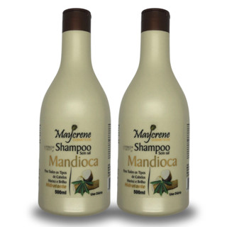 Maycrene Kit 2 Shampoo Mandioca 500ML - Cabelos Ressecados em Oferta na Shopee