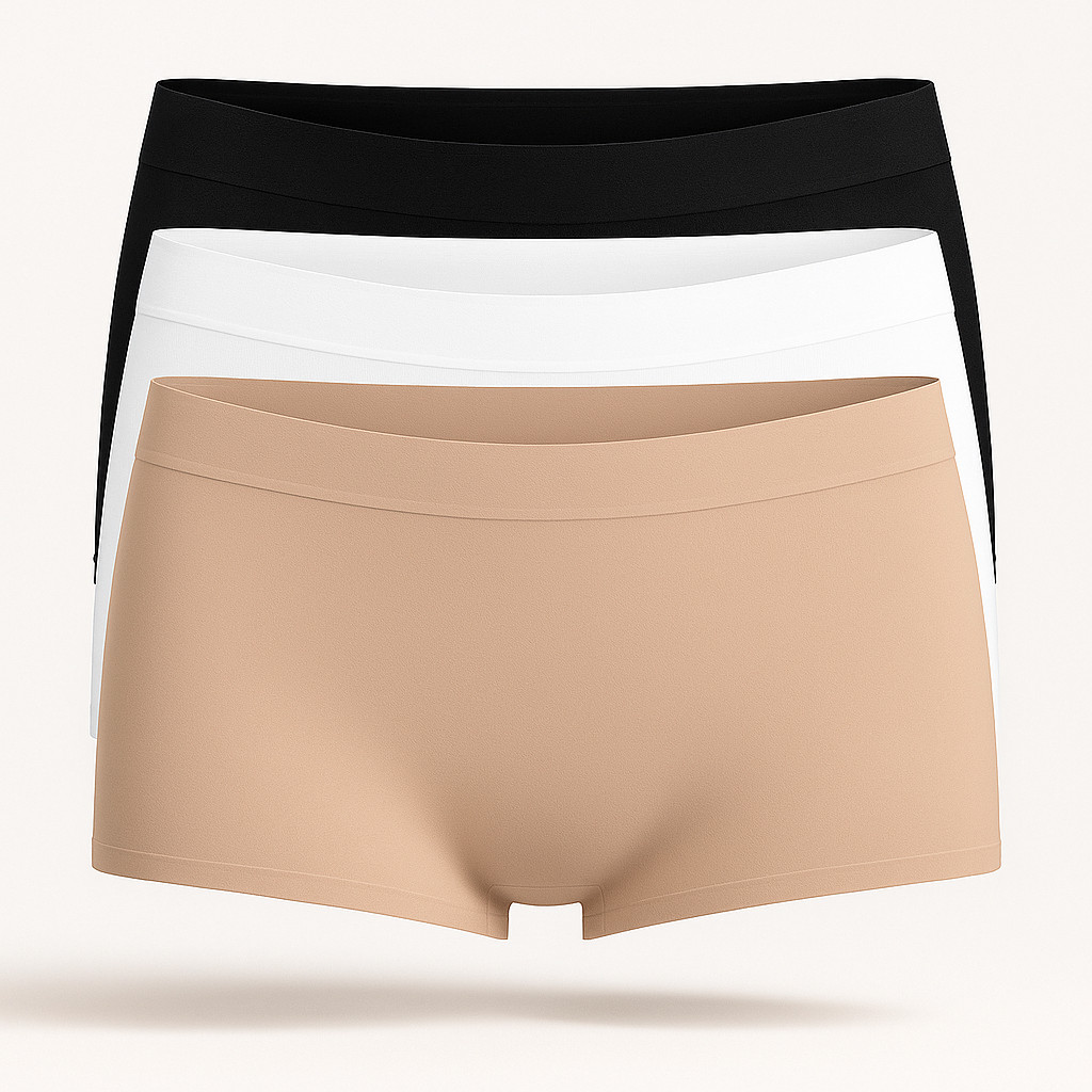 Kit 3 Calcinhas Shortinho Boxer Segunda Pele Sem Costura