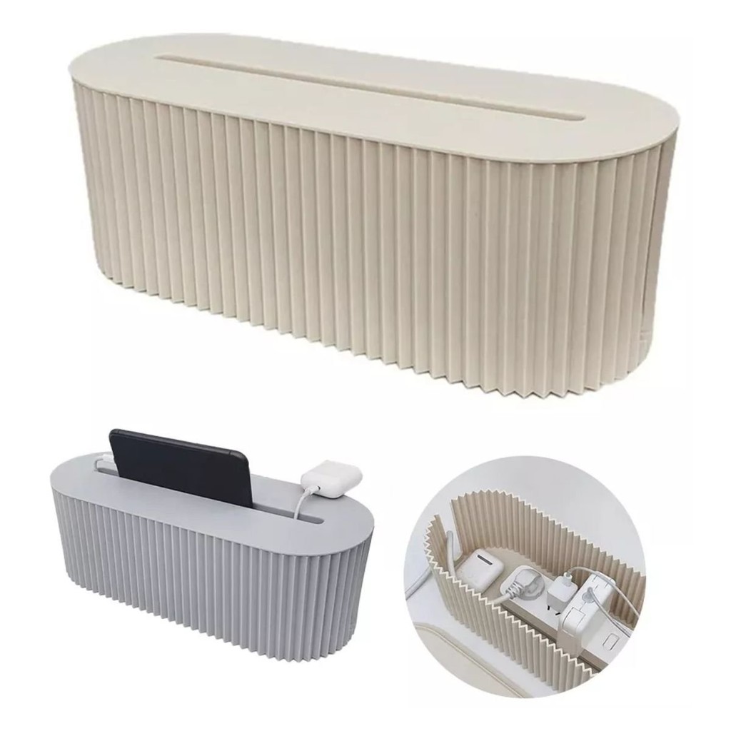 Organizador de Cabos e Fios de Mesa Tomadas Caixa Multiuso Armazenamento