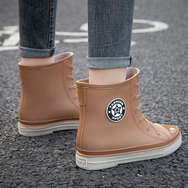 IELGY Antiderrapante Tubo Curto Sapatos Impermeáveis Botas De Chuva Femininas · foto 2