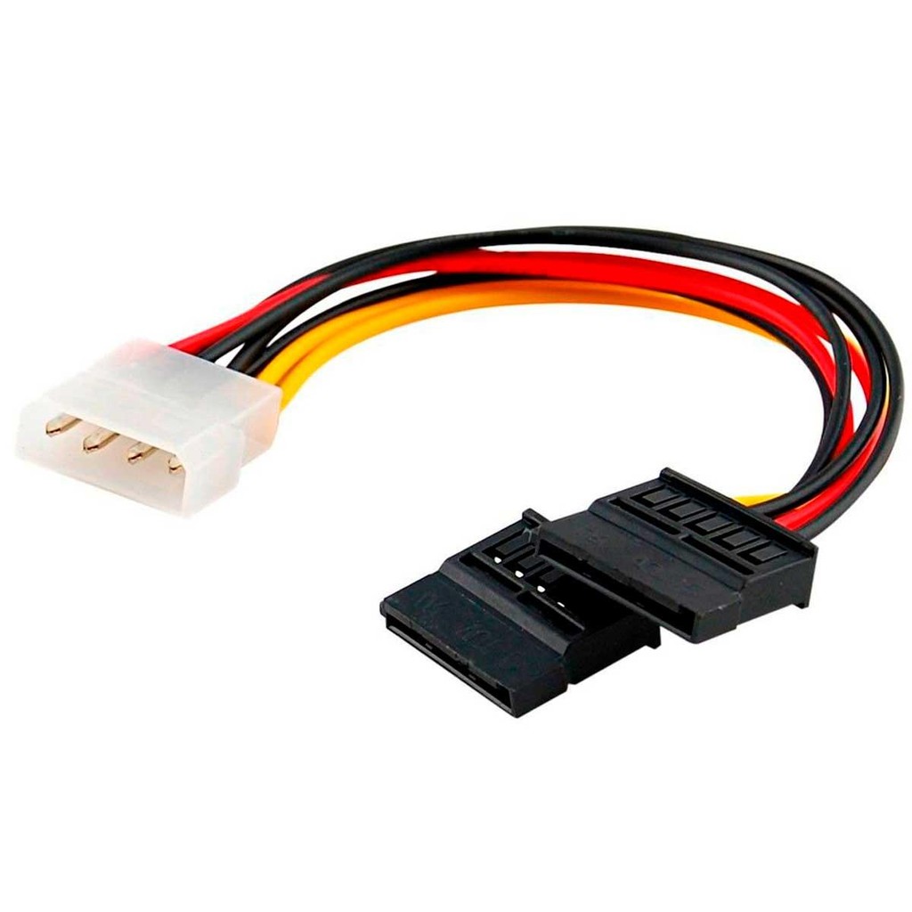Cabo de Energia SATA - 1 Conector 4 Pinos Molex para 2 de energia SATA em Oferta na Shopee