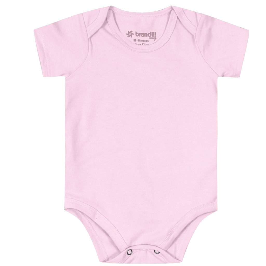 Body Bebê Unissex Em Cotton Brandili Baby Rosa - Baby & Kids Fashion