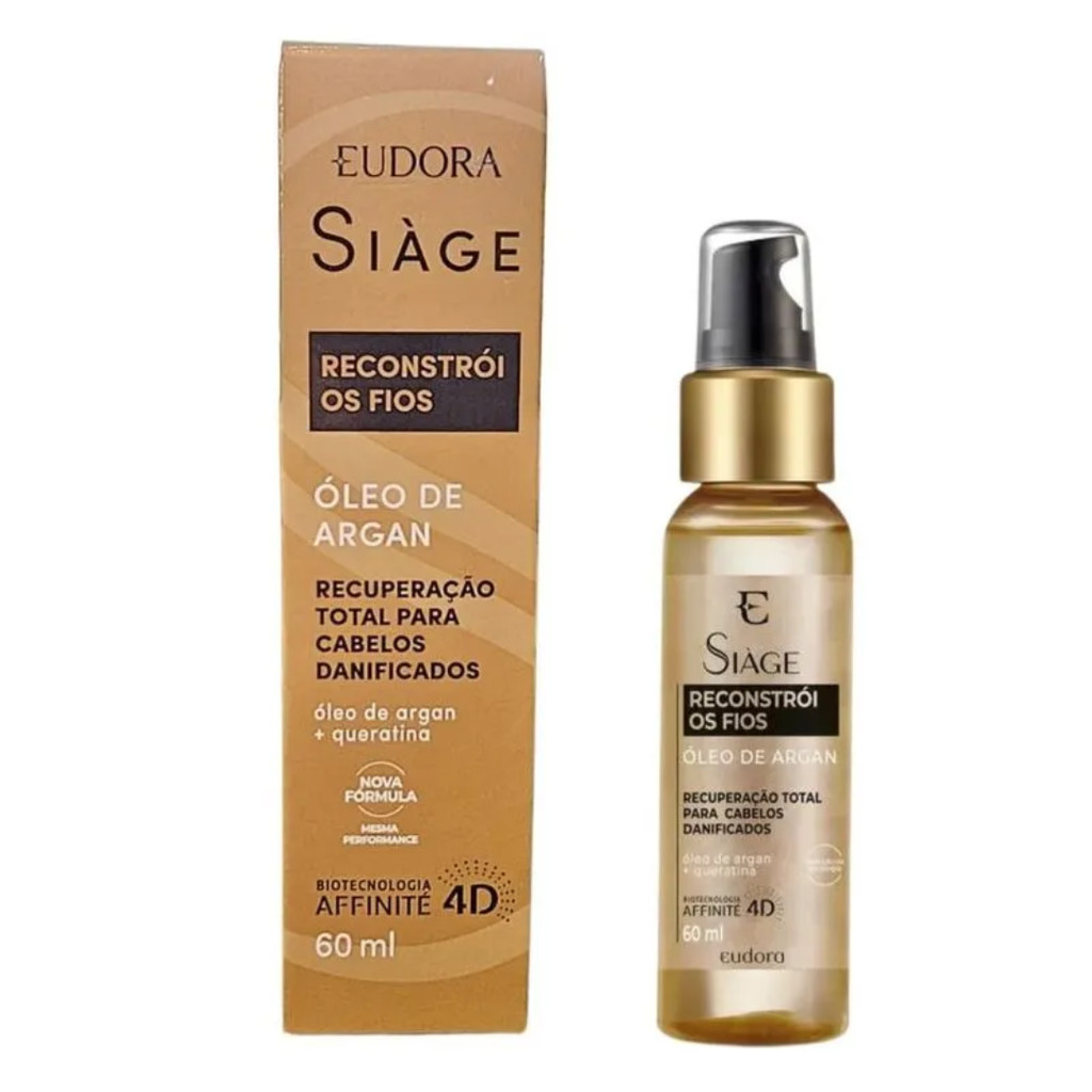Óleo De Argan Eudora Siàge Reconstrói os Fios 60ml