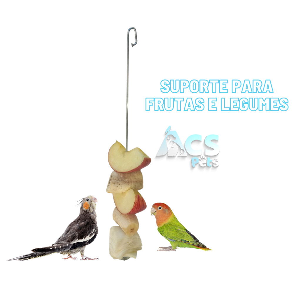 Suporte Para Frutas e Legumes Para Calopsita, Agapornis, Periquito, Maritaca e Papagaio em Oferta na Shopee