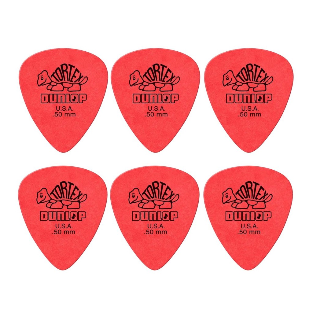 Kit com 6 Palhetas Tortex 0,50mm Dunlop