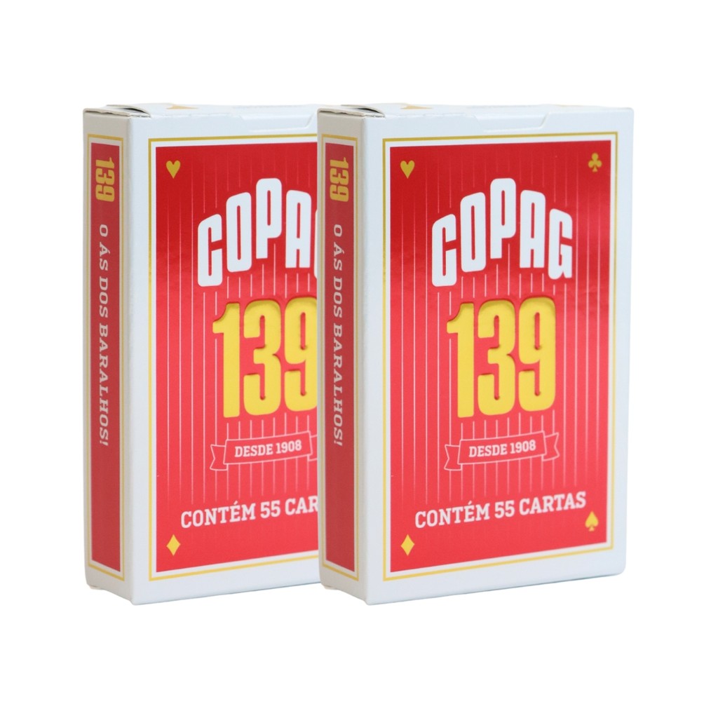 Kit 2 Baralho Cartas Cacheta 139 Profissional Vermelho Copag - Hobbies & Collections
