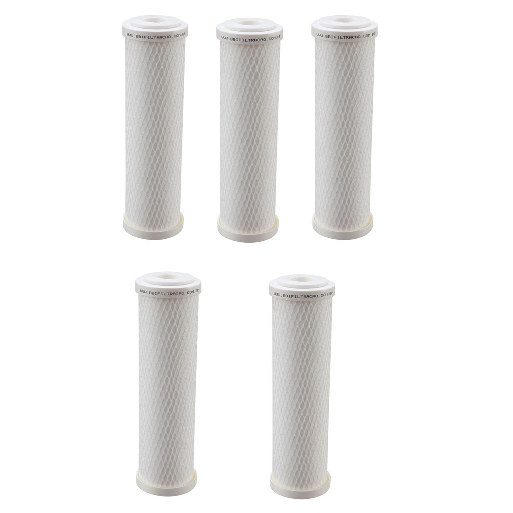 KIT 05 UN Refil PP10E BBI 9.3/4 PP Encaixe Compatível 9 3/4"Planeta Água BBI Pentair Acquabios