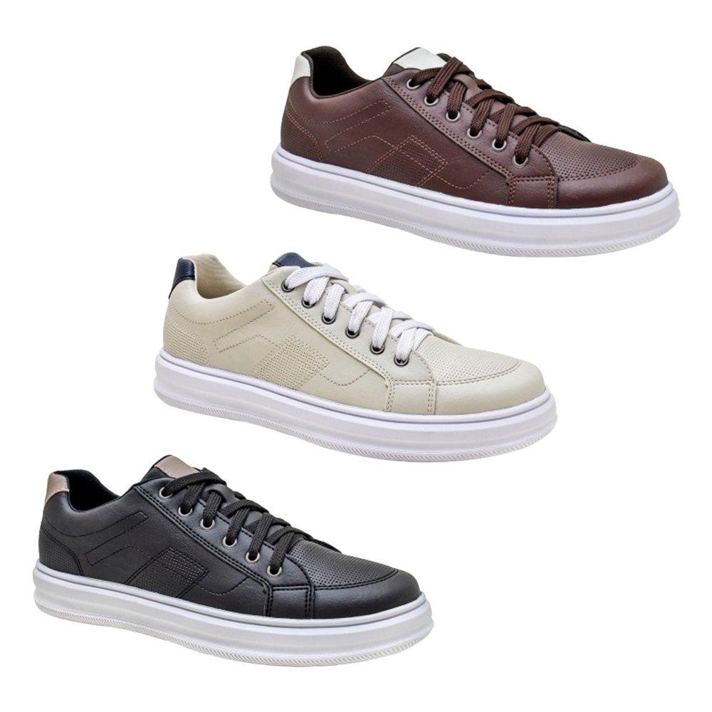 KIT 3 Pares - Tenis Casual Confortável P/ o Dia a Dia