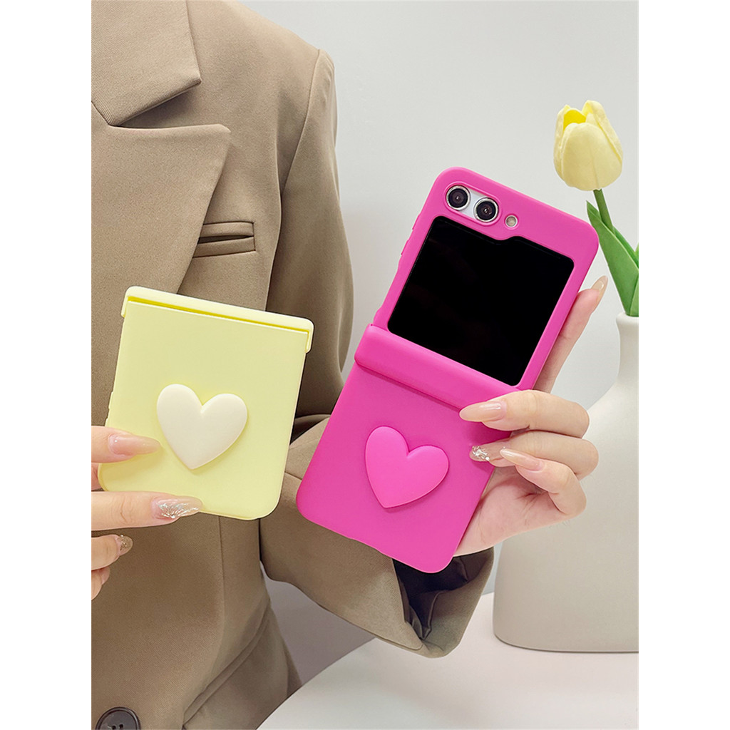 Luxo Doce Cor 3D Amor Coração Caso De Sólida Para Motorola Moto Razr 40 50 Ultra