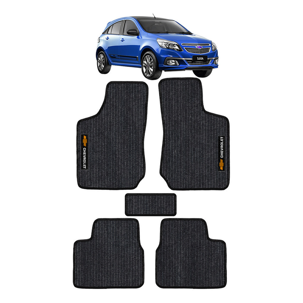 Kit Tapete 5 Peças Automotivo Emborrachado Chevrolet Agile Ano 2009/2016