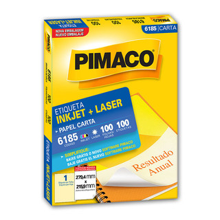 Etiqueta inkjet/laser carta 6185 com 100 folhas Pimaco em Oferta na Shopee