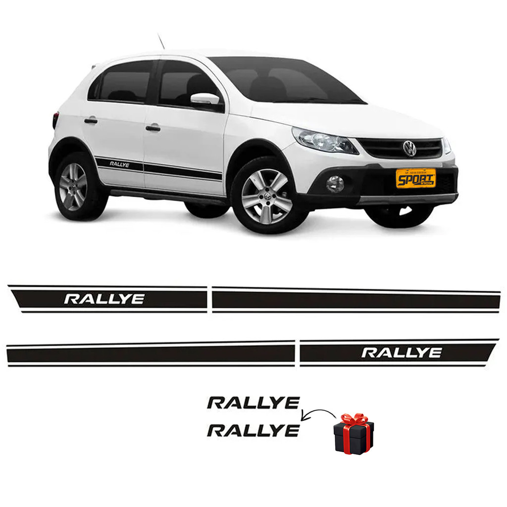 Kit Adesivos Faixas Laterais Preta Gol Rallye G5 2011 em Oferta na Shopee