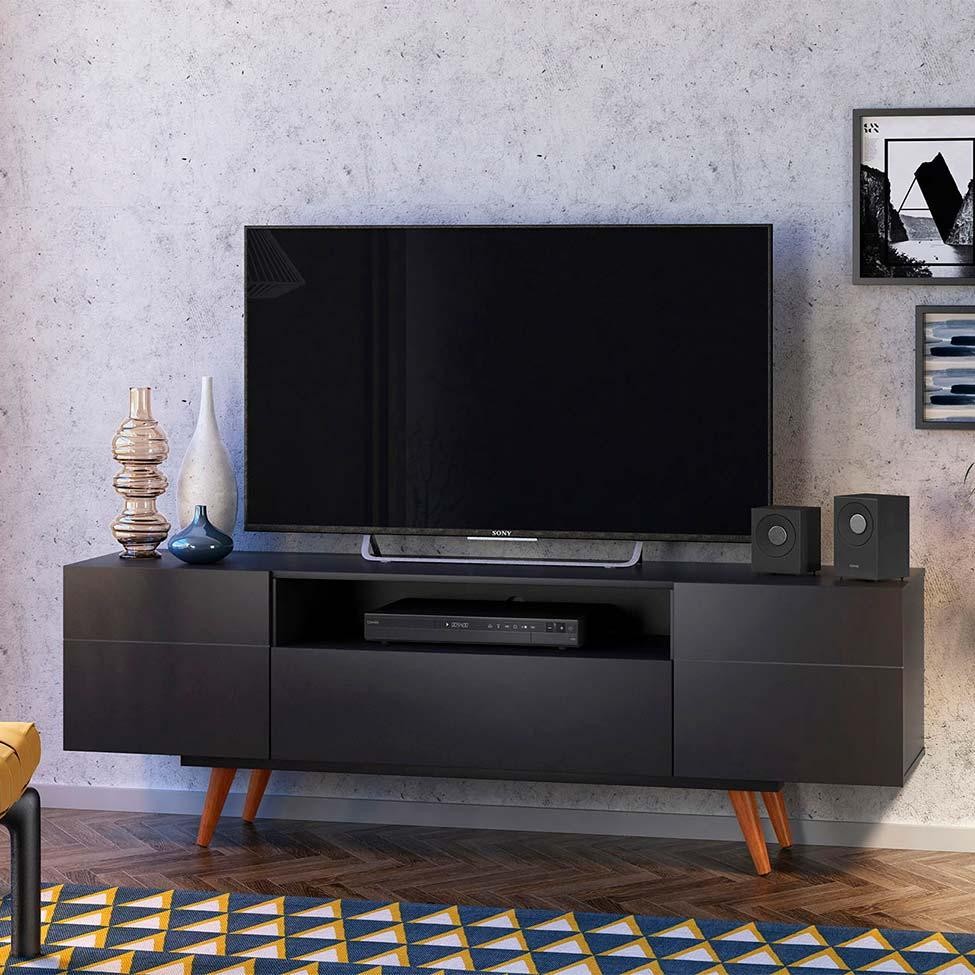 Rack Retrô Paris Preto 162 cm em Oferta na Shopee