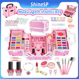 Maleta De Maquiagem Infantil - Kit Maquiagem Infantil Lindo Maleta Infantil Lavável Presente Crianç