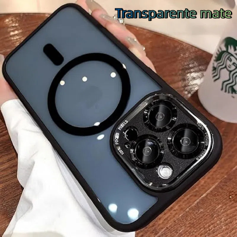 Acrílico mate magnético para magsafe caso de carga sem fio para lina de iphone 11/12/13/14...