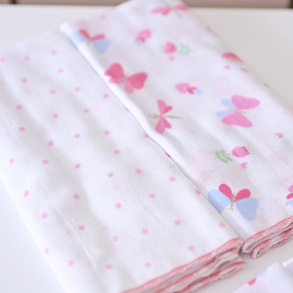 Kit 2 Toalhas Fraldas Grande e Super Absorvente Para Bebê Menina Borboleta em Oferta na Shopee