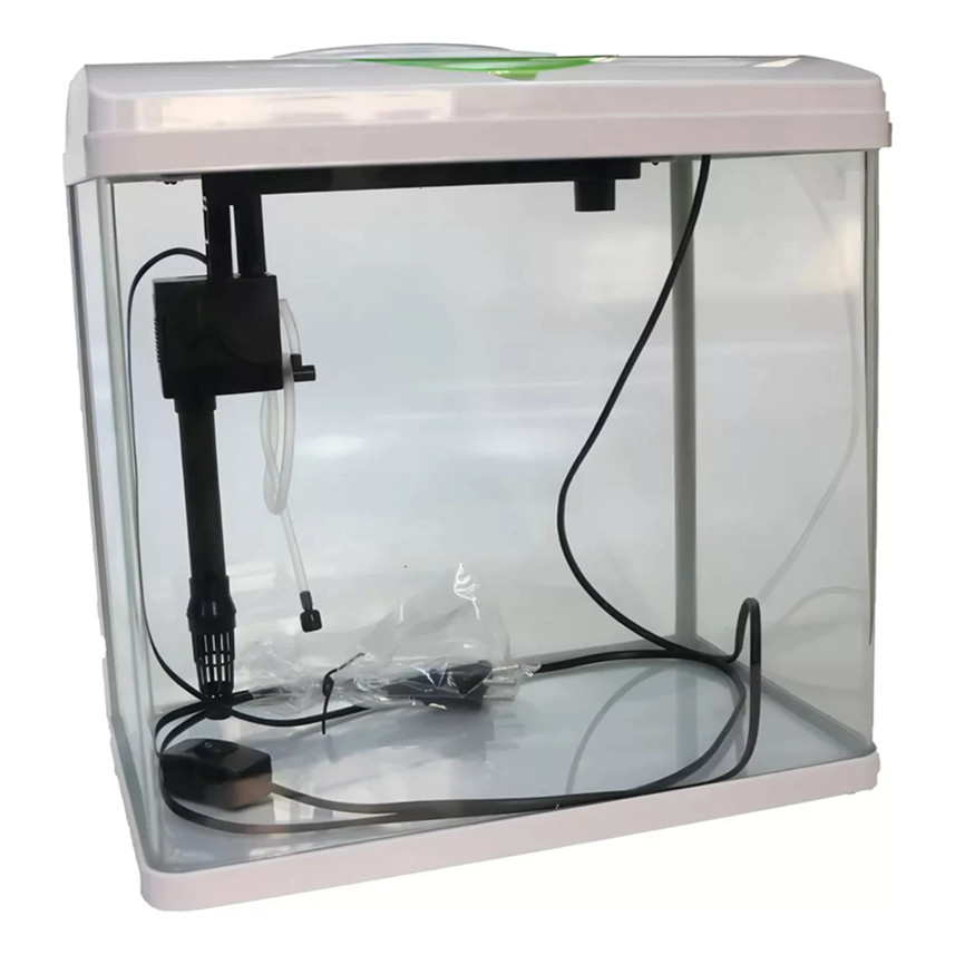 Aquário Vidro Curvo 28L Com Filtro E Luminária LA-380 Branco 220V Hopar