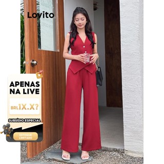 (LIVE STREAM SALE) Lovito Feminino elegante simples estrutura de ombro frio linha superior ou inferior L104ED033 em Oferta na Shopee