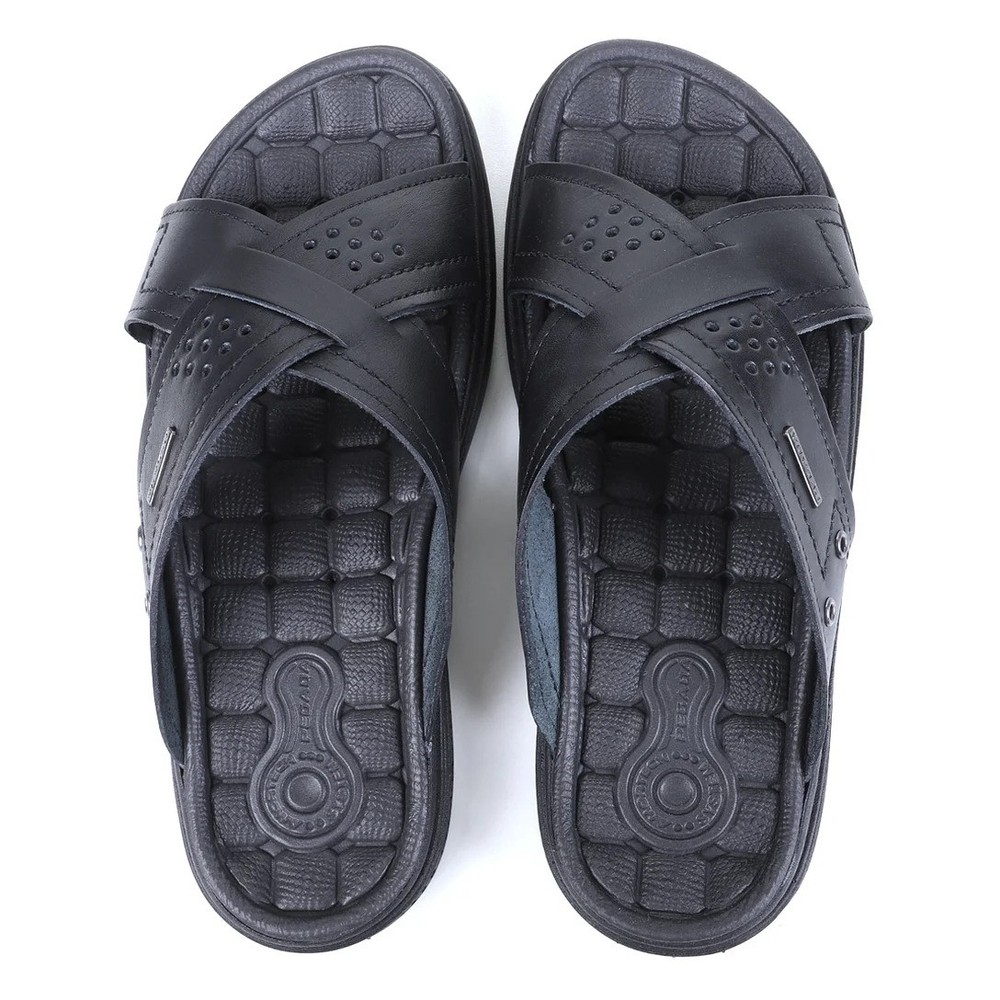 Chinelo Couro Pegada Masculino - Preto em Oferta na Shopee