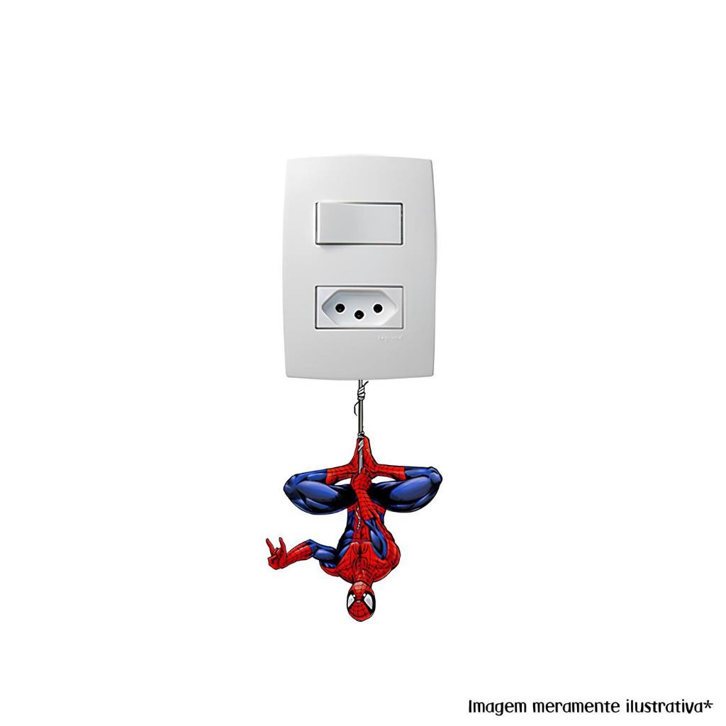 Adesivo de Interruptor Homem Aranha Spider Man Marvel - Decoração De Quarto Infantil Menino Homem Aranha