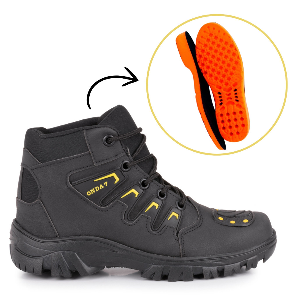Bota Motoqueiro Coturno Masculino Motociclista Militar Cano Médio Motoboy Tático Com Palmilha PU