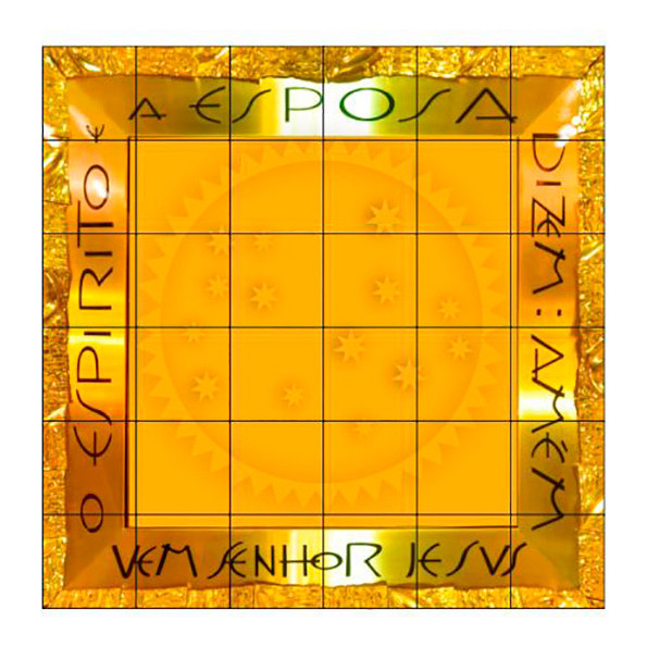 Quadro Nicho Fundo Nsa Aparecida Santuario Azulejo 120x120cm