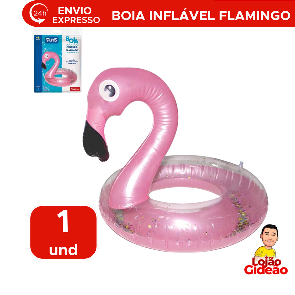 Boia Inflável Infantil Flamingo 58cm Para Piscina Praia Lazer