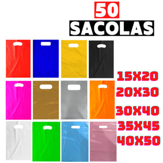 50 Sacolinhas Boca de Palhaço 15x20, 20x30, 25x35, 30x40, 40x50 Sacola Alça Vazada para Lojas em Oferta na Shopee