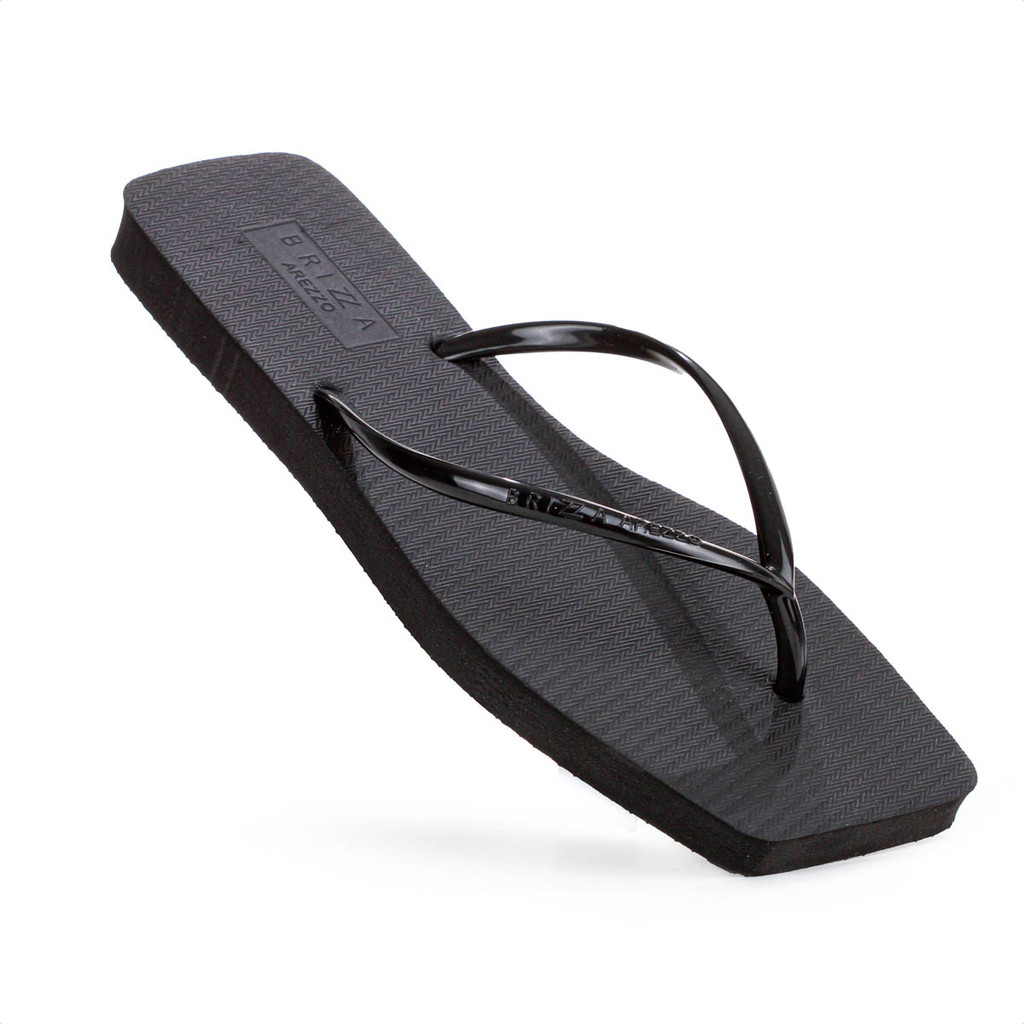 Chinelo Brizza Arezzo Bico Quadrado Tira Slim Preto - Feminino