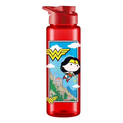 Garrafinha Infantil Squeeze Sport 750ml Mulher Maravilha