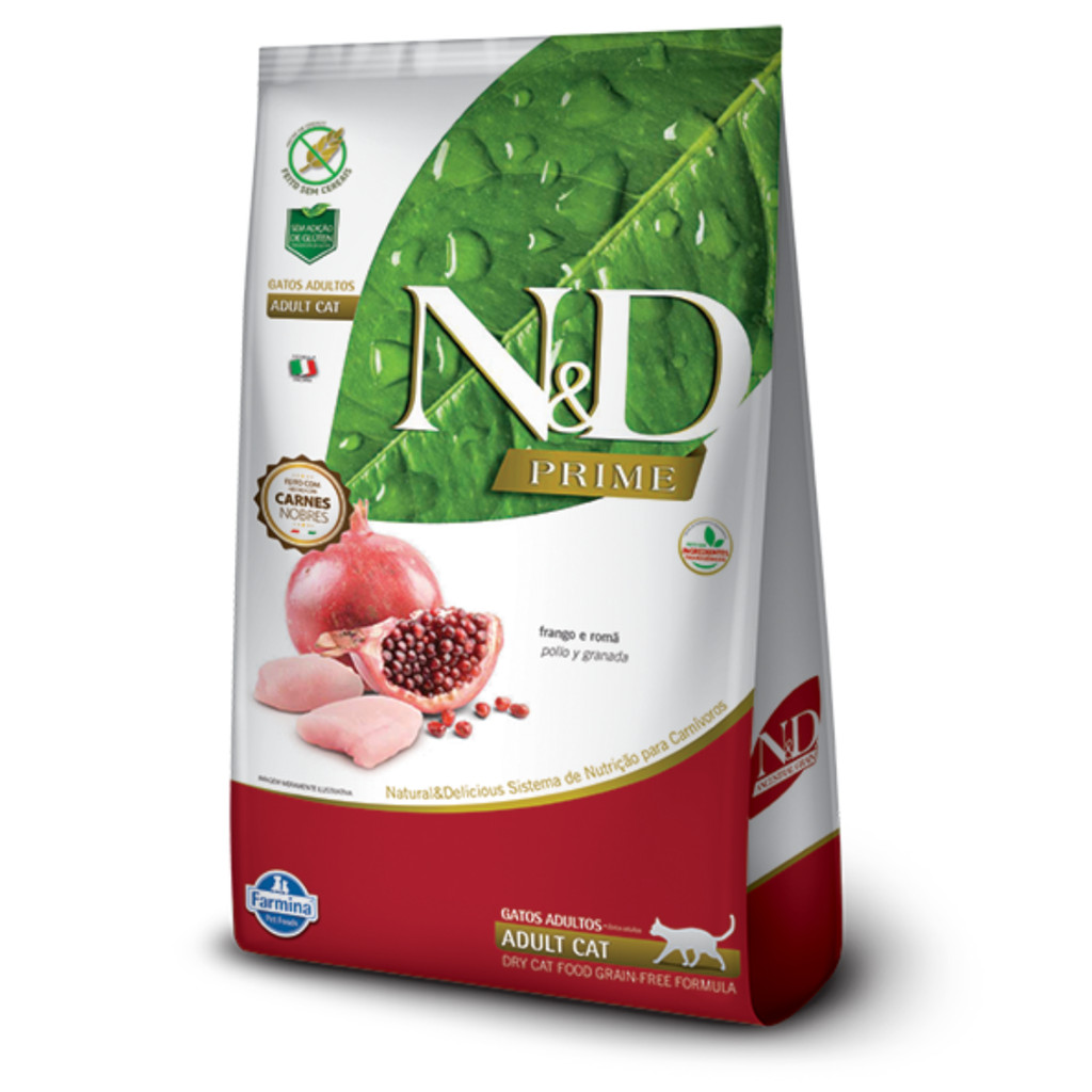 Ração N&D Prime Para Gatos Adultos Sabor Frango e Romã 1,5kg