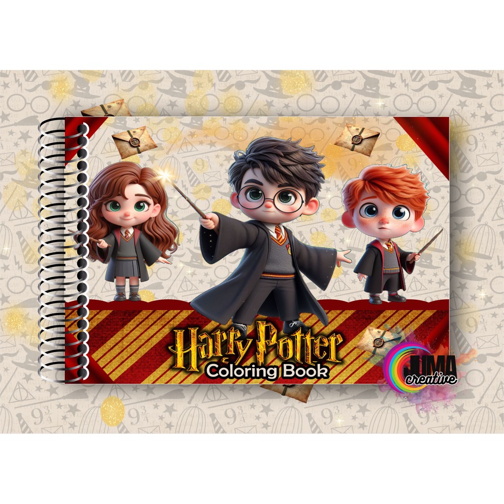 Livro de Colorir Harry Potter com 50 Desenhos Exclusivos e Papel Grosso de Alta Qualidade ...