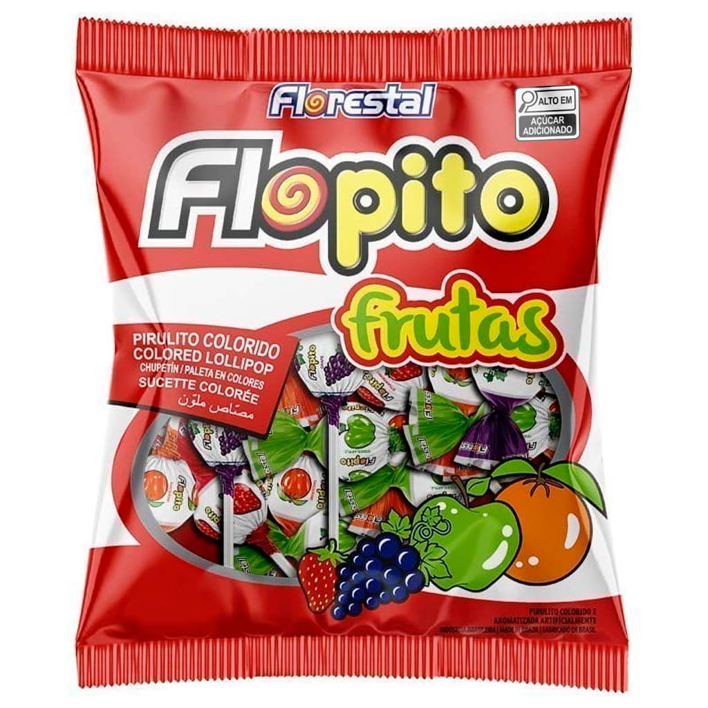 Pirulito Flopito Frutas Sortido 400g - Florestal