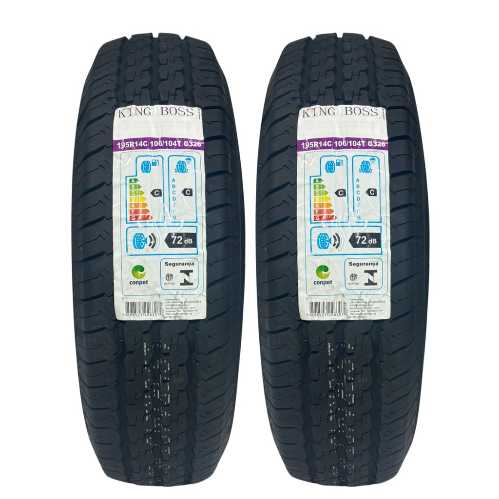 KIT 02 PNEUS 195R14C 106/104 G326 KINGBOSS KIA BONGO CARGA em Oferta na Shopee