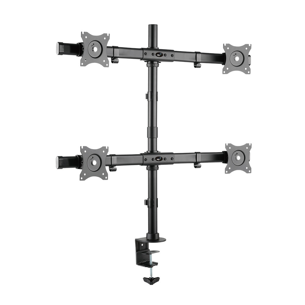 Suporte Ergonômico Articulado de Mesa 4 Monitores 15 a 27" Giro 360° 8kg por Tela, Preto F160ND4 ELG