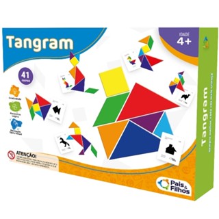 JOGO TANGRAM PAIS E FILHOS RACIOCÍNIO LÓGICO BRINQUEDO MONTAR CRIANÇAS PEÇAS DESAFIOS CARTAS MESA & em Oferta na Shopee