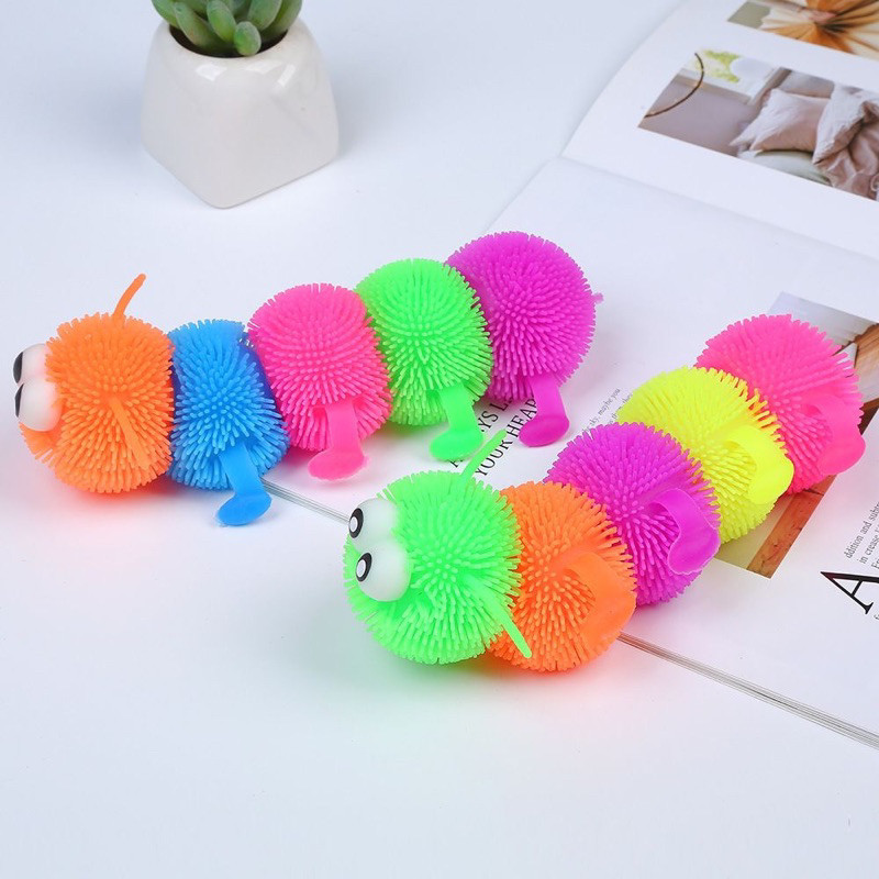 Brinquedo Lagarta de Aperta Maluca Infantil Com Led 5 Cores em Oferta na Shopee