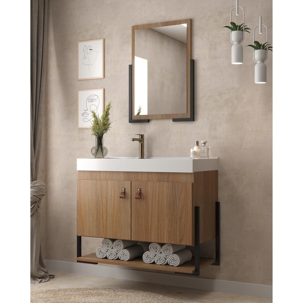 Gabinete Banheiro 60cm 2 Portas com Cuba e Espelheira Multimóveis CR10105 em Oferta na Shopee