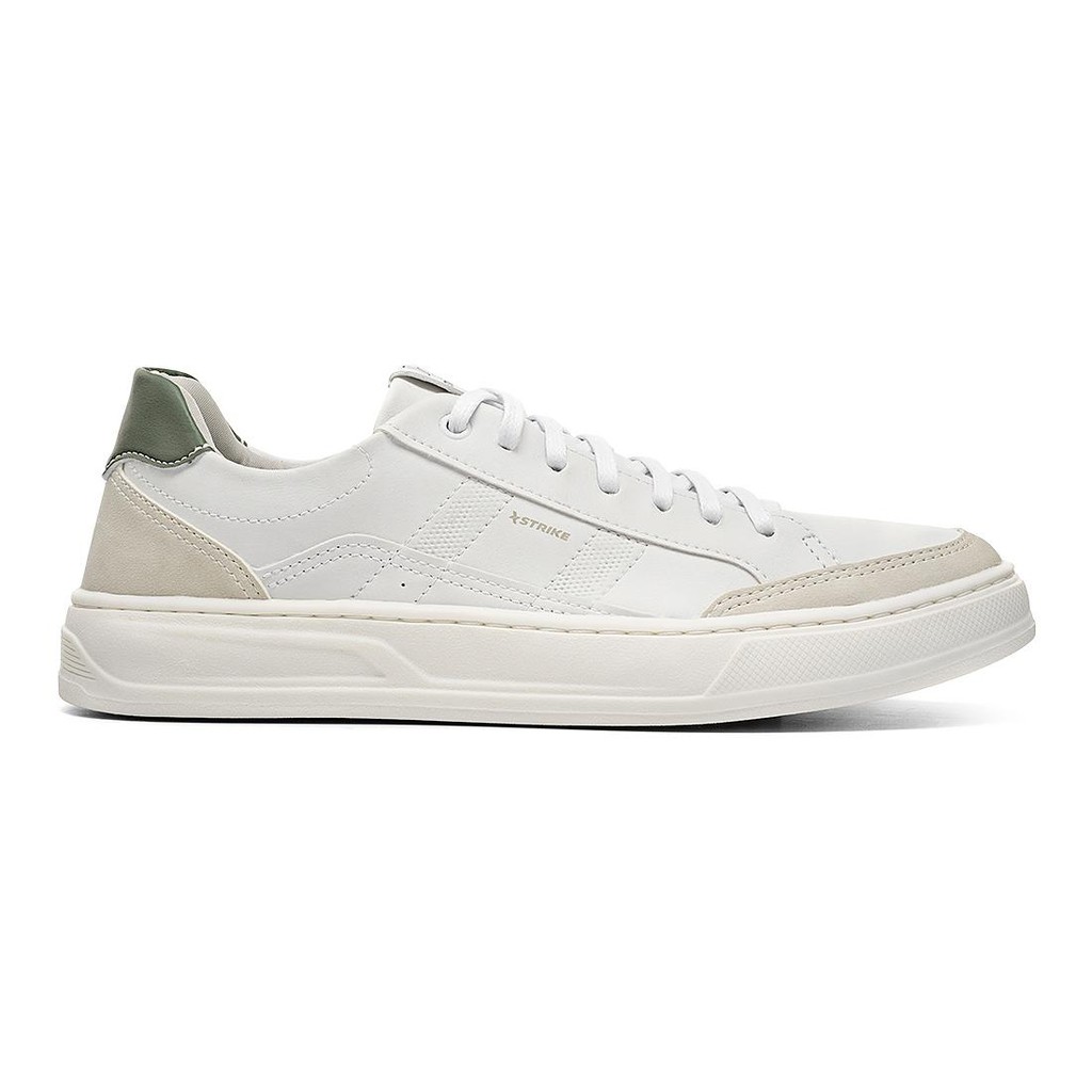 Tênis Casual Strike Masculino Liso Confortavel Preto Branco
