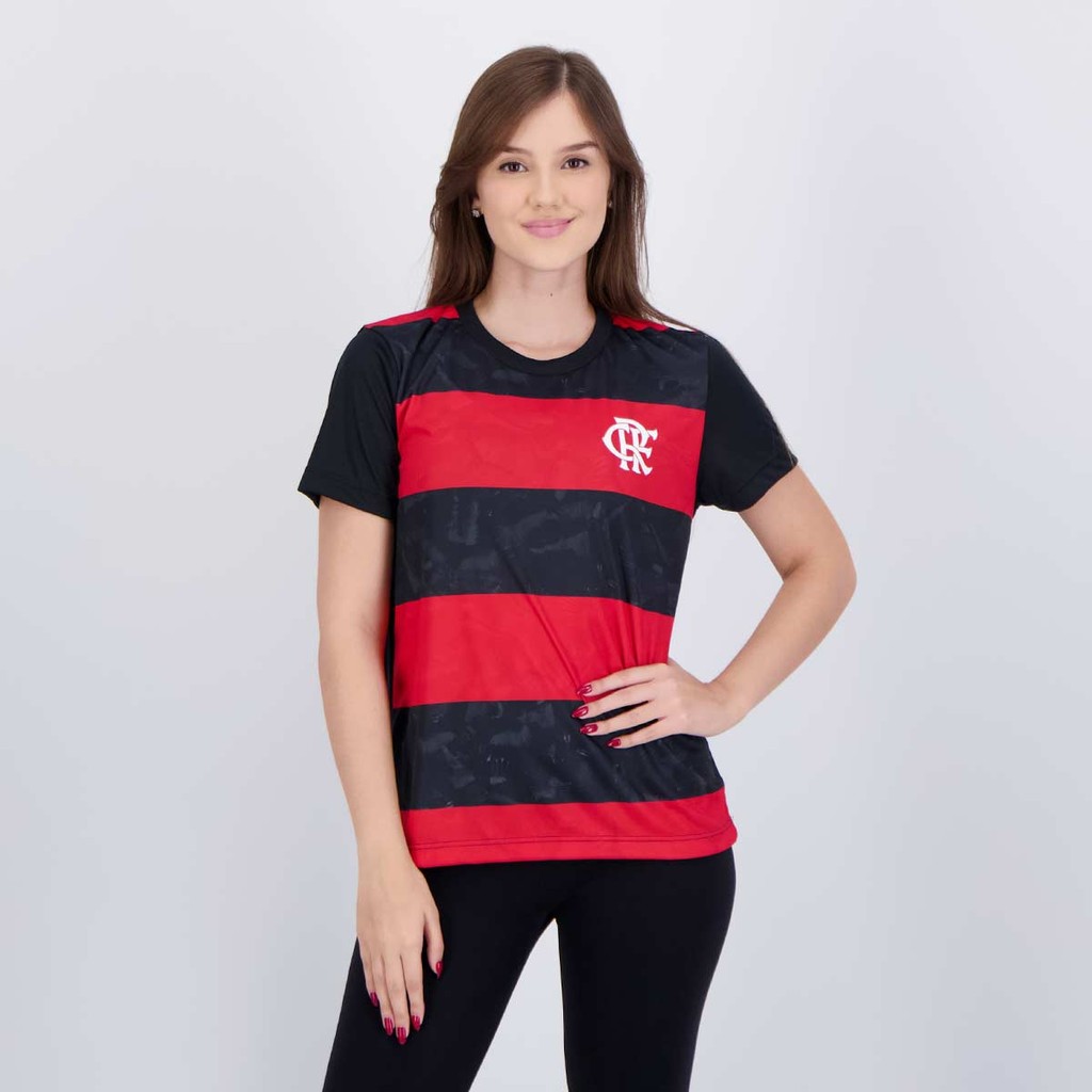 Camisa Flamengo Torcer Feminina Preta - Sports & Outdoors