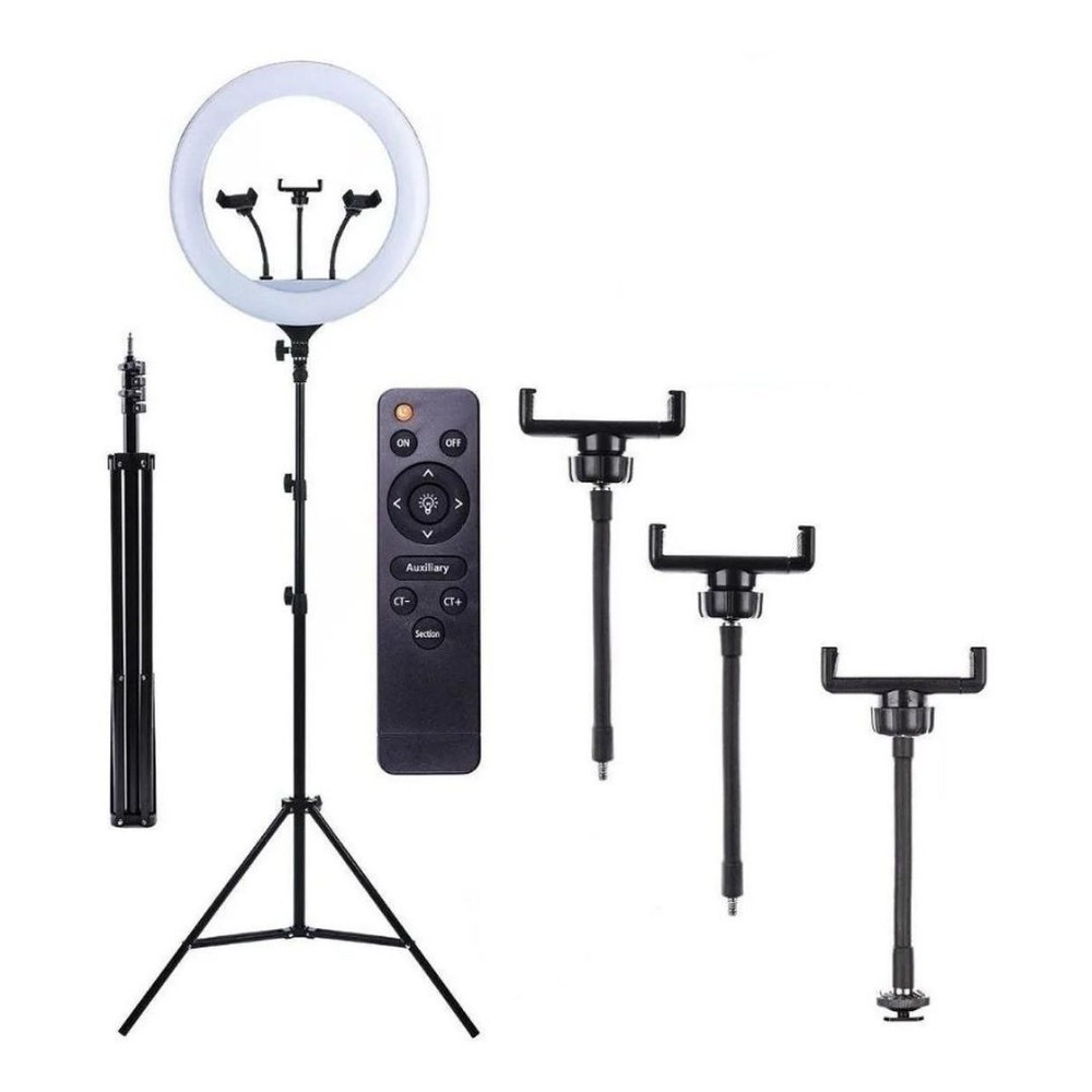 2.1 Metro Ring Light Iluminador 18/12 Polegadas 46CM Com Tripé Flashes para Celular e Luzes para Selfies em Oferta na Shopee