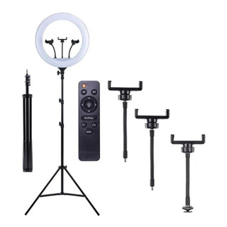 2.1 Metro Ring Light Iluminador 18/12 Polegadas 46CM Com Tripé Flashes para Celular e Luzes para Selfies