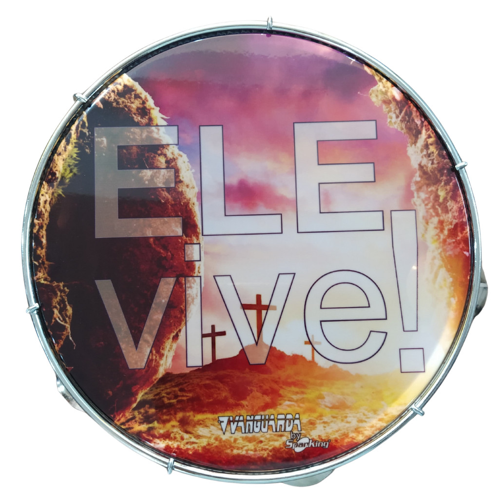 Pandeiro 10" ABS Branco Pele Leitosa Ele Vive Spanking