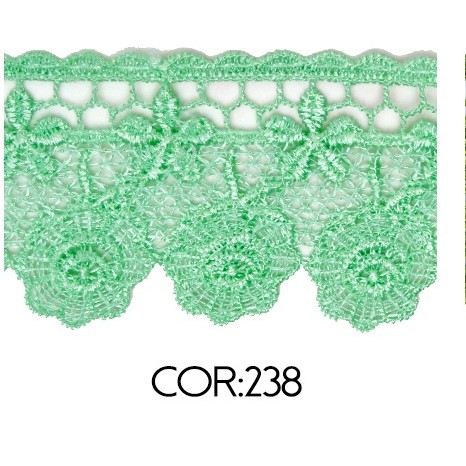 Renda Guipir CHL-656 4.5 Cm -  Rolo C/13.7 Metros Cor:Verde-Bebe